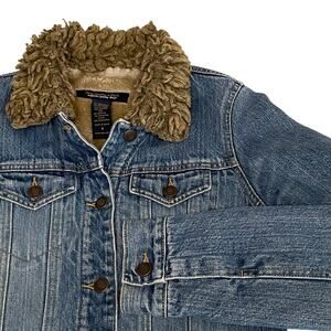 Vintage Y2K Abercrombie & Fitch Women’s S Denim Jacket Faux Fur Lined